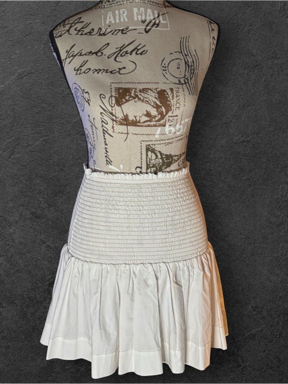 white smocked Nikolina Mini Skirt by Bec & Bridge